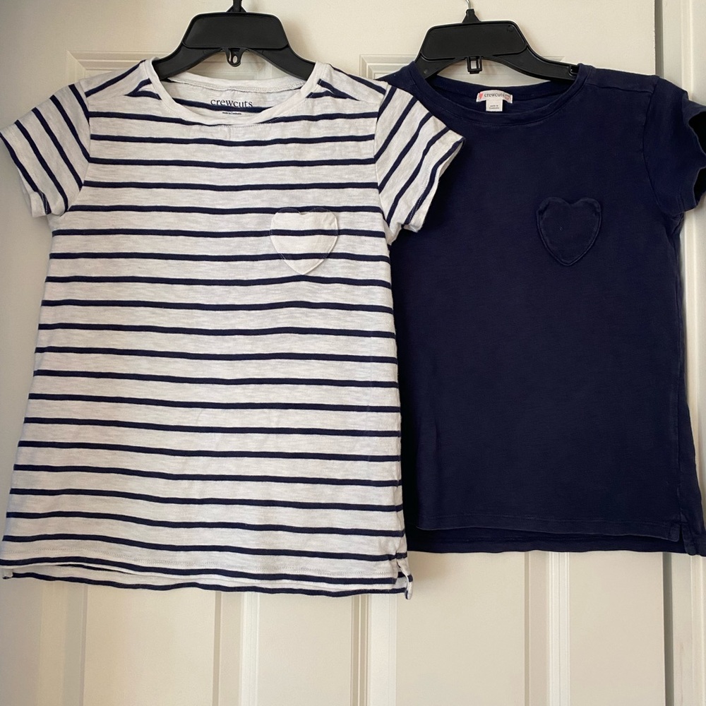 (2) Crewcuts Size 12 Heart Pocket Short Sleeve Shirts